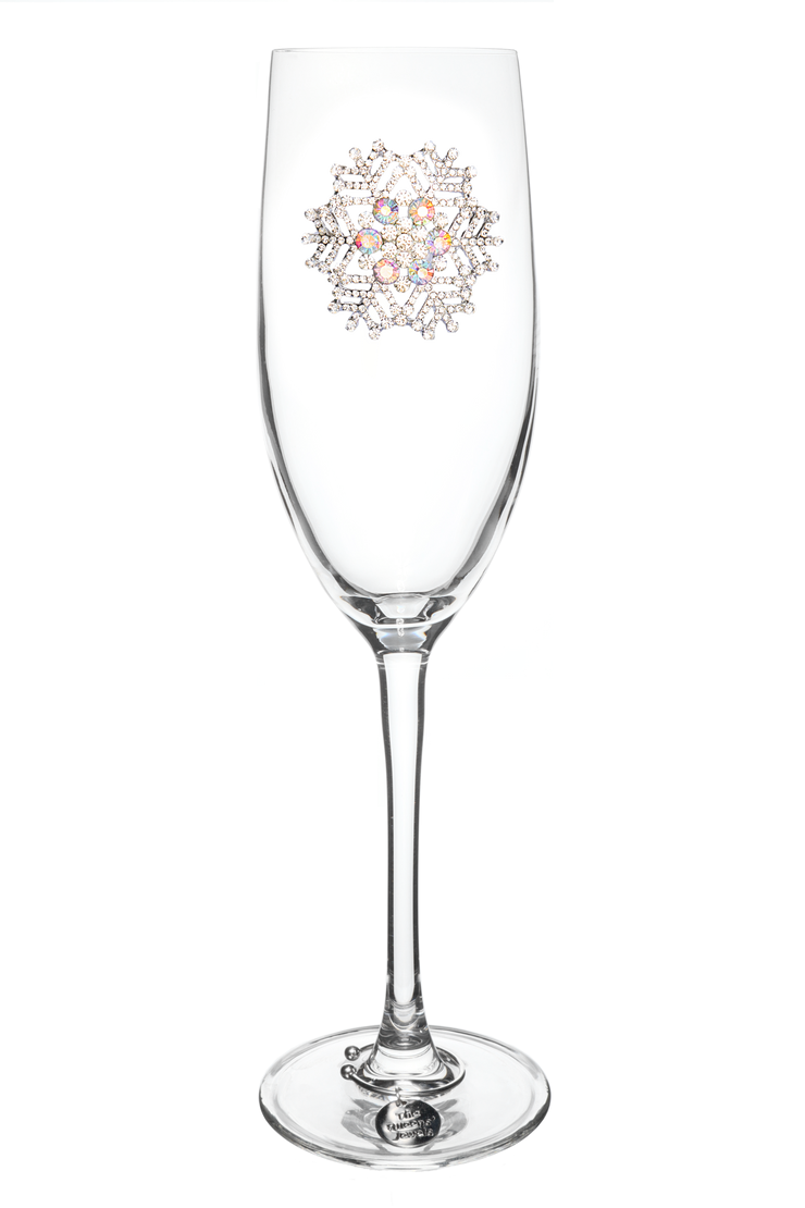 Snowflake Jeweled Champagne Flute