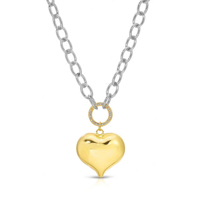 Two-Tone Heart Necklace