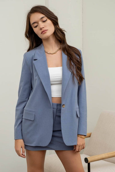 SOLID LONGLINE BLAZER