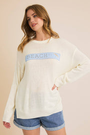 ROUND NECK LONG SLEEVE "BEACH ST" SWEATER