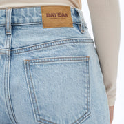 Mari MID RISE BARREL DENIM JEANS WITH FINISHED HEM