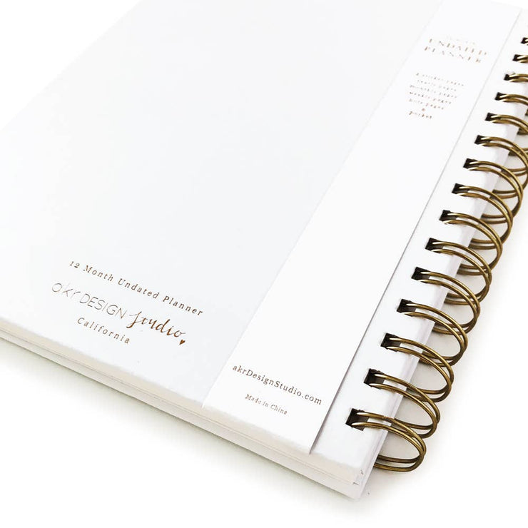 Minimalist Fashion Illustration Undated Planner, 12month