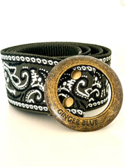 Paisley Belt in Forest Green