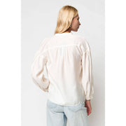 Button-down Blouse With Gathered Neckline