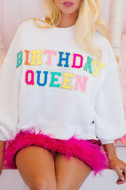 BIRTHDAY QUEEN Balloon Sleeve Sweatshirt