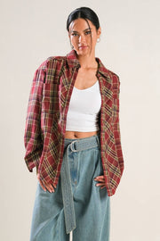 Flannel woven top