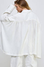 Oversized textured comfortable shirt