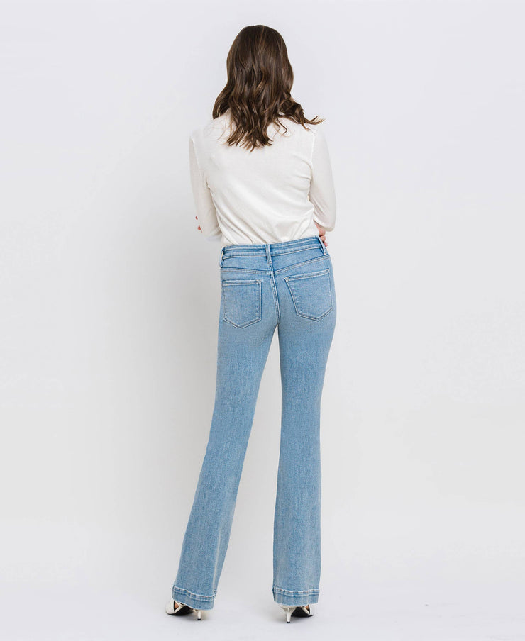 MID RISE BOOTCUT JEANS T6243