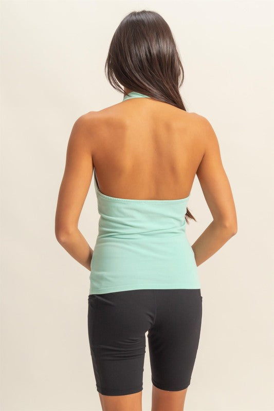 Halter Acid Washed Top