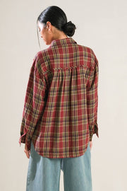 Flannel woven top