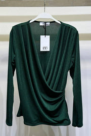 Chalene CROSS DRAPE FRONT LONG SLEEVE BLOUSE
