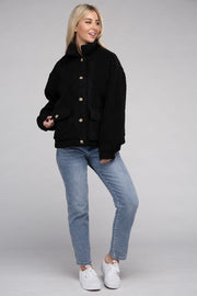 Sherpa Button-Front Jacket