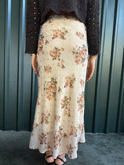 Autumn Floral Middy Skirt