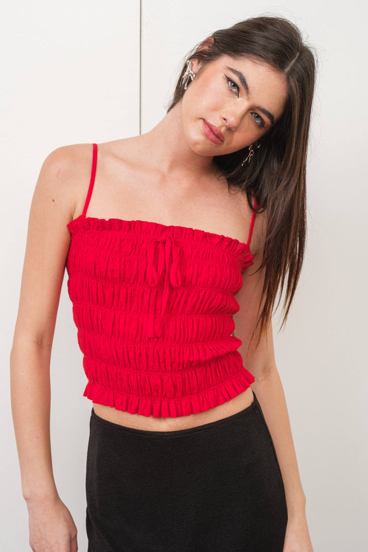 Lane Smocked Crop Top