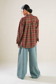 Flannel woven top