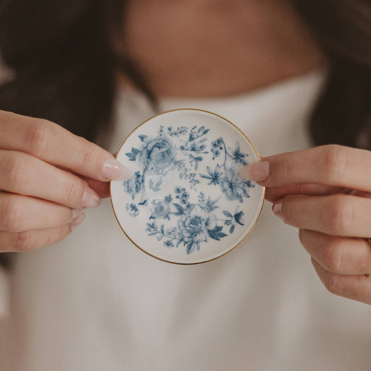 Blue Ceramic Jewelry Dish