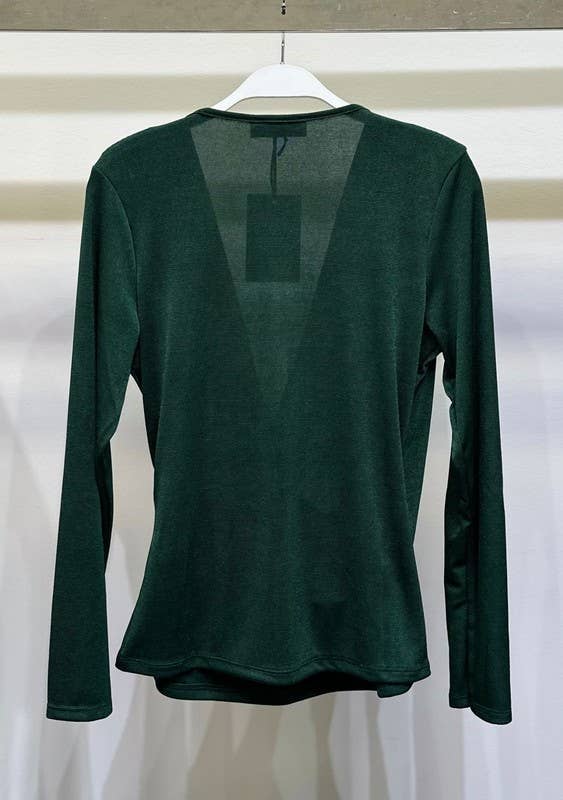 Chalene CROSS DRAPE FRONT LONG SLEEVE BLOUSE