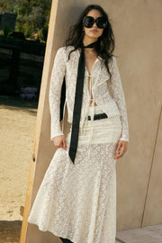 Posie Crochet Lace Fitted Mermaid Maxi Skirt