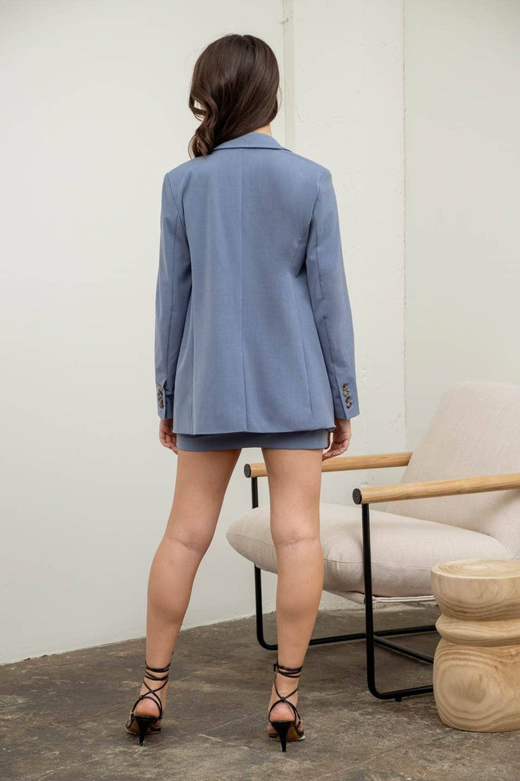 SOLID LONGLINE BLAZER