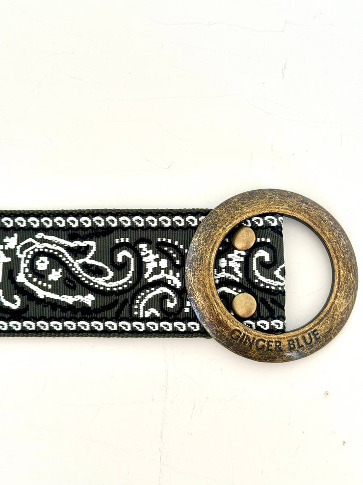Paisley Belt in Forest Green