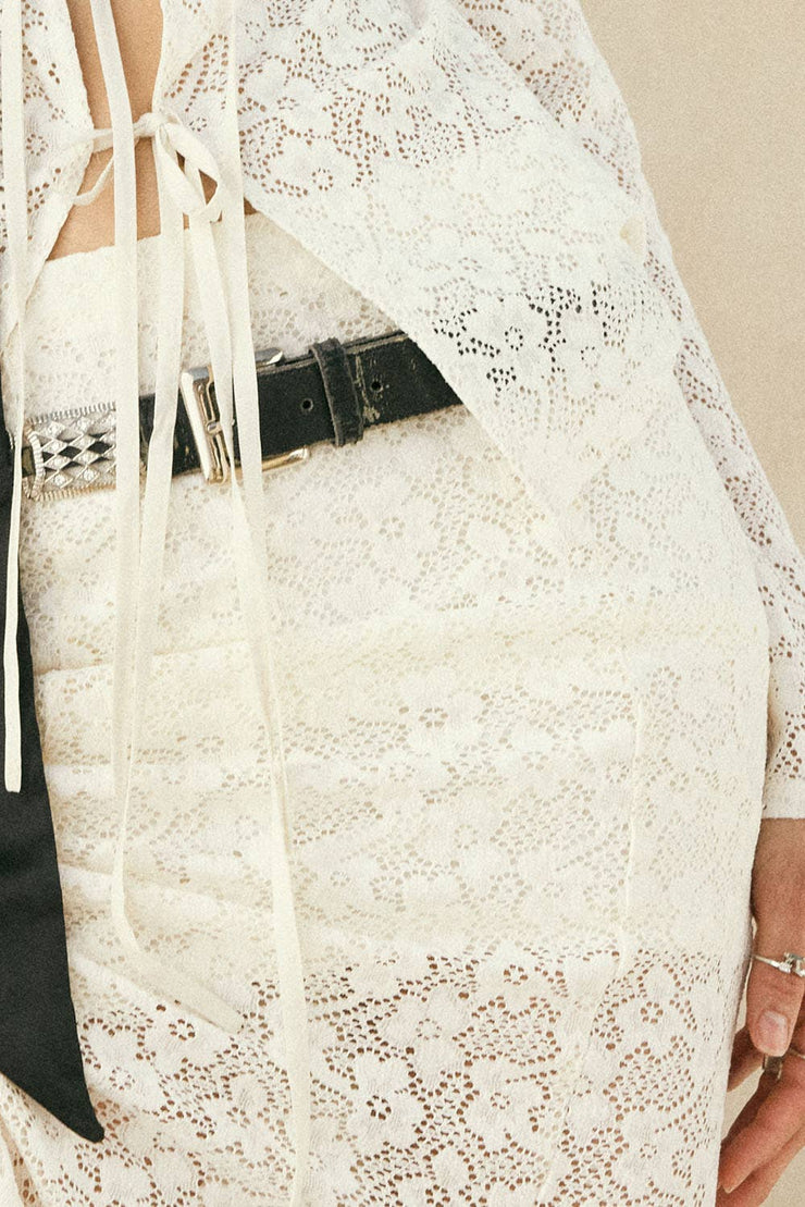 Posie Crochet Lace Fitted Mermaid Maxi Skirt
