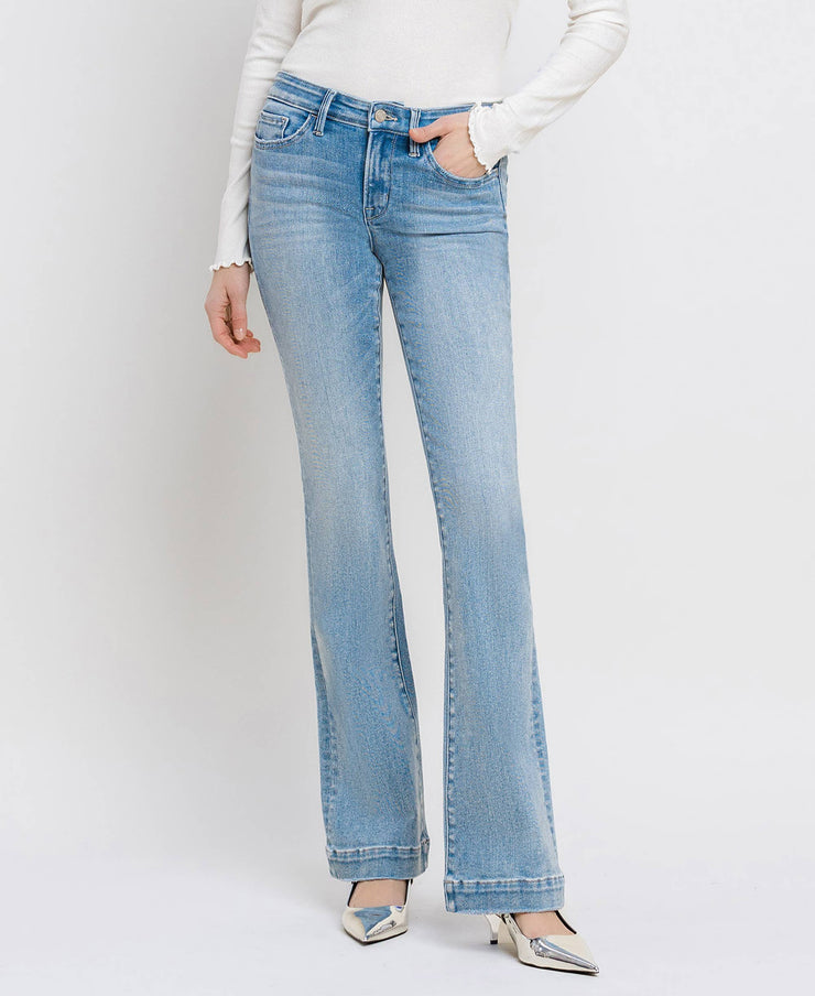 MID RISE BOOTCUT JEANS T6243