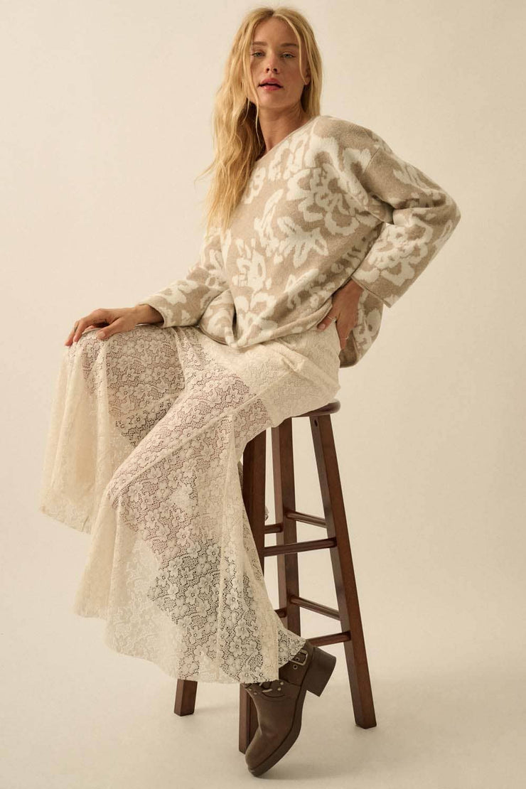 Posie Crochet Lace Fitted Mermaid Maxi Skirt