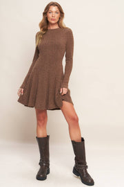 Bella brushed ribbed knit mini dress