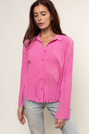 Button Down Crushed Blouse