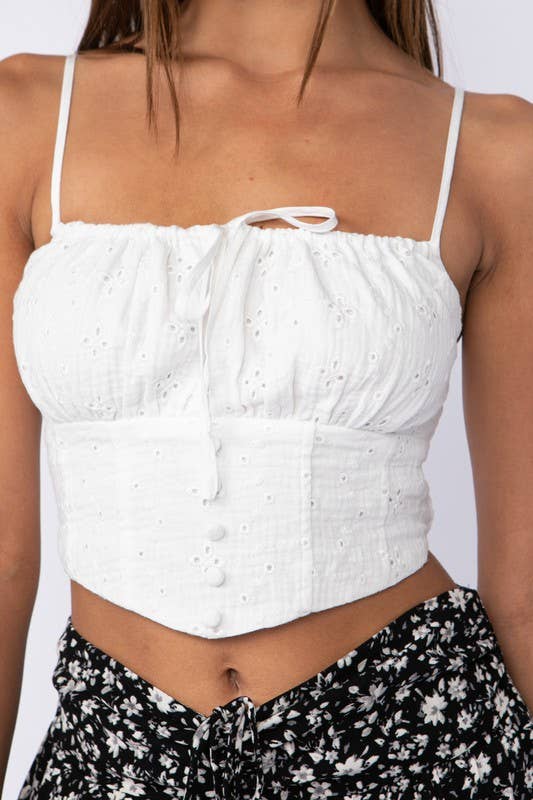 Eyelet Crop Top