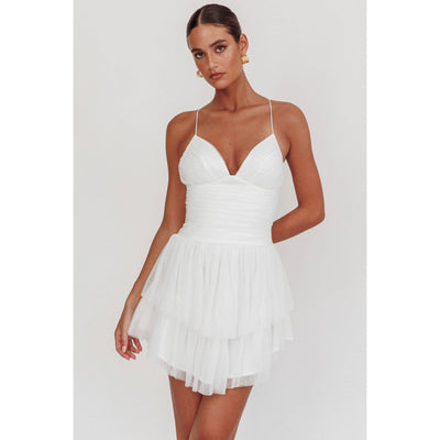 TIE UP MESH MINI DRESS
