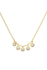 CZ Gold-Dipped Stone Pendant Necklace